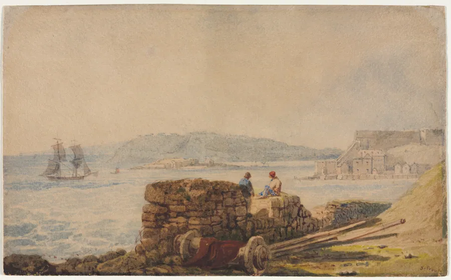 Drake's Island, Plymouth Sound by Samuel Prout