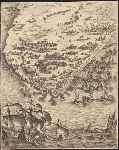 The Siege of La Rochelle [plate 10 of 16; set comprises 1952.8.97-112]