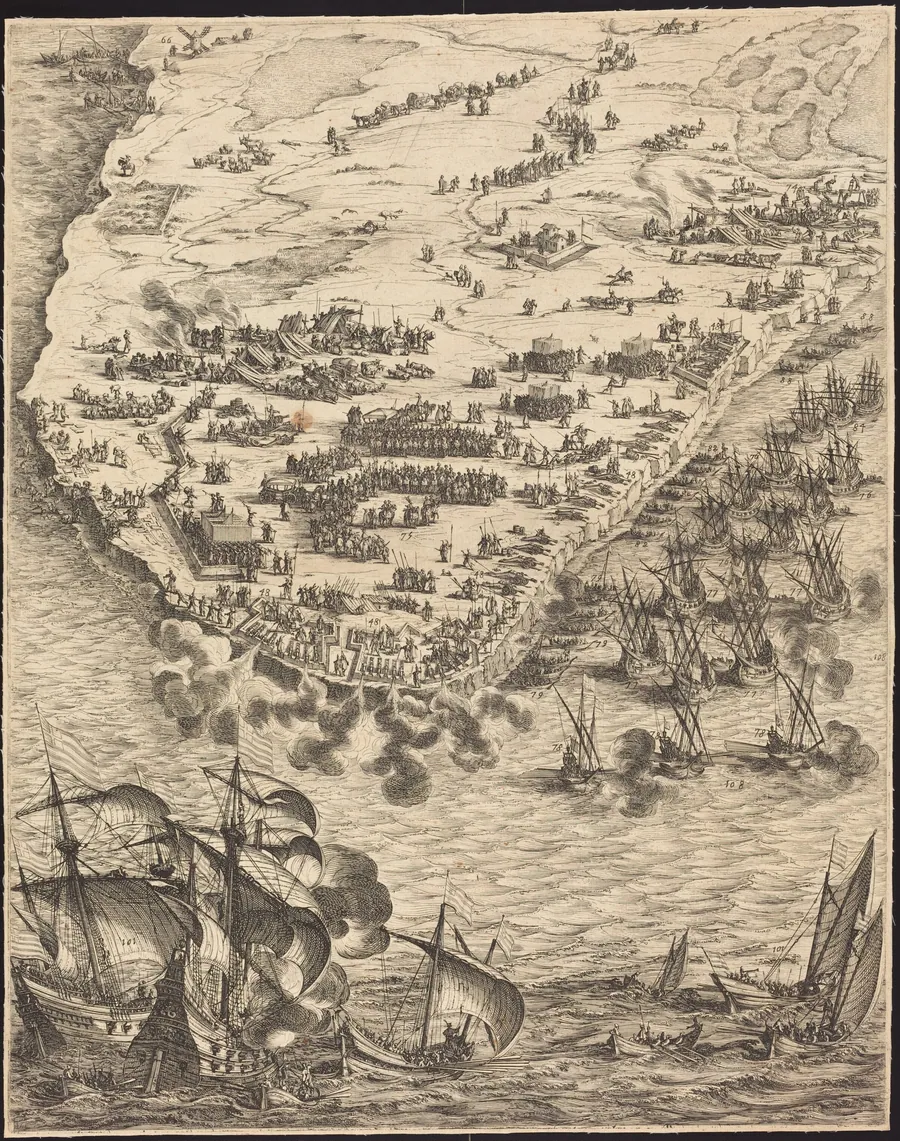 The Siege of La Rochelle [plate 10 of 16; set comprises 1952.8.97-112] by Jacques Callot