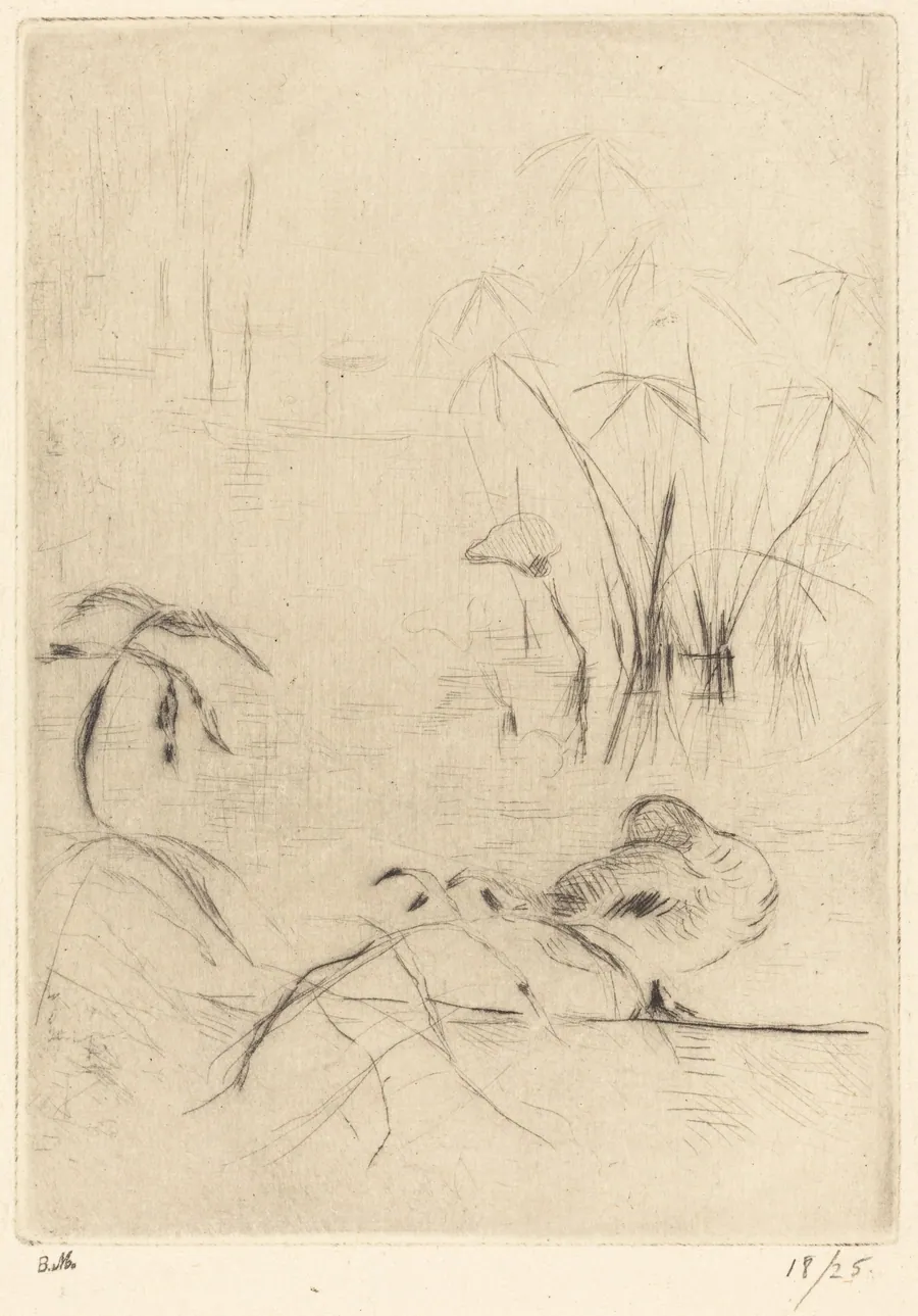 Ducks at Rest on the Bank by Berthe Morisot