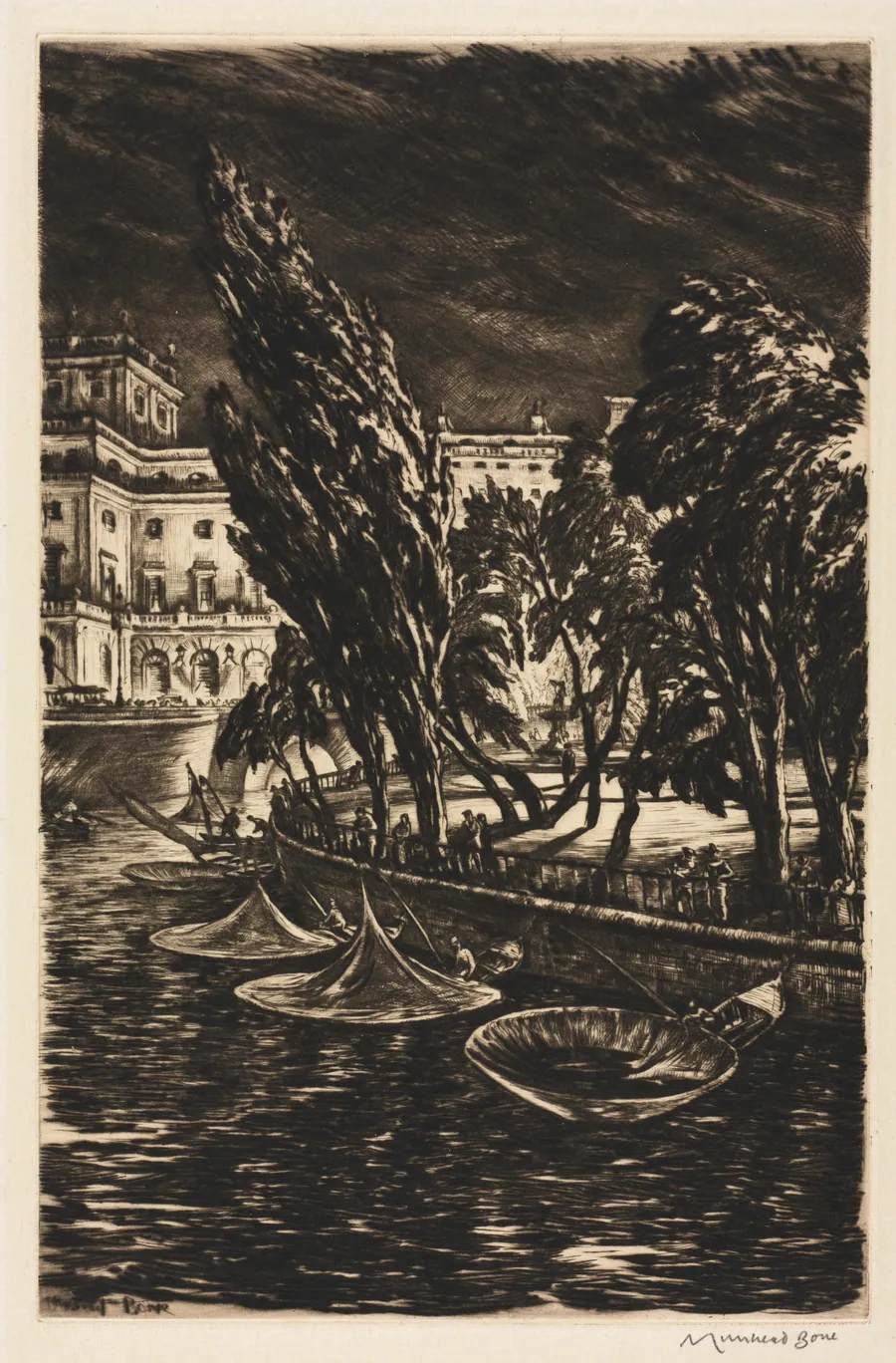 Windy Night, Stockholm by Muirhead Bone