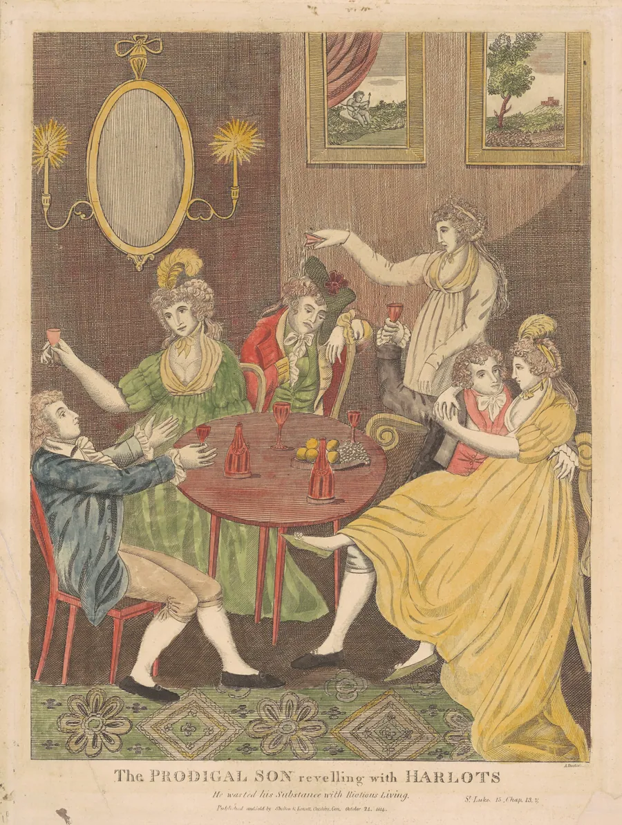 The Prodigal Son Revelling with Harlotsy by Amos Doolittle