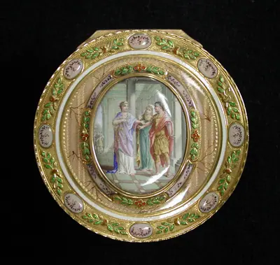 Snuffbox with miniature depicting the return of Theseus