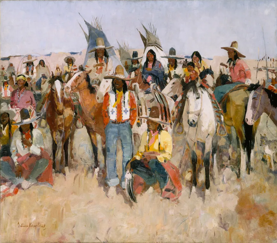 Jicarilla Apache Fiesta by LaVerne Nelson Black, born Viola, WI 1887-died Chicago, IL 1939