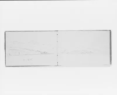 Sketch of Hills and Mountains, Aug 17/85 (from Sketchbook X)