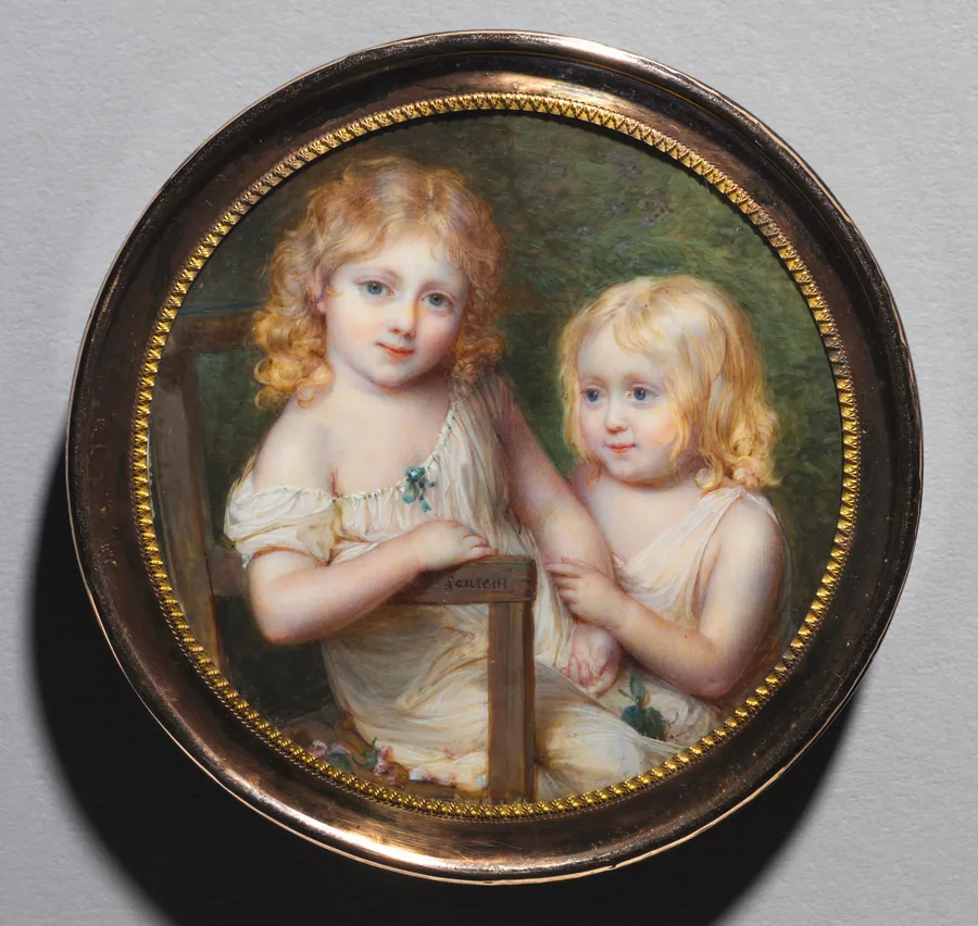 Portrait of the Artist's Children Emma and Paul by Jean-Antoine Laurent