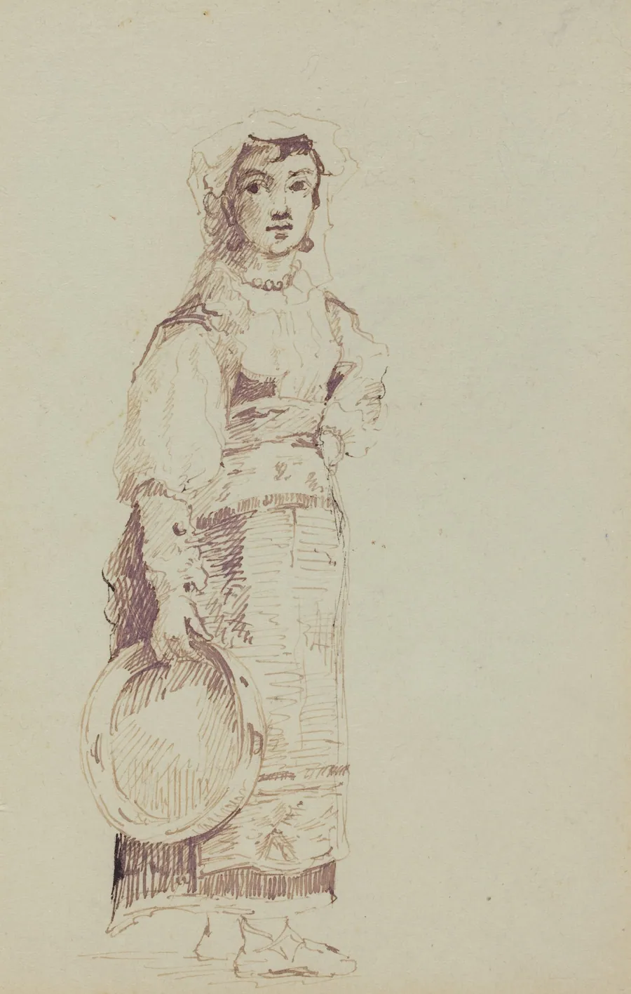 Woman with a Tambourine (verso) by Jean-Louis-Ernest Meissonier
