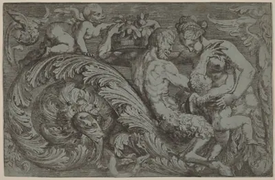Decorative Panel with Mythological Figures