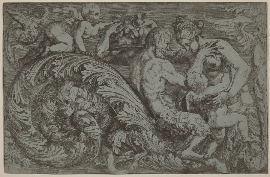 Decorative Panel with Mythological Figures by Angelo Falconetto