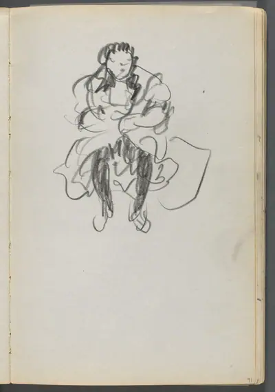 Sketchbook, The Dells, N° 127, page 071: Seated Figure