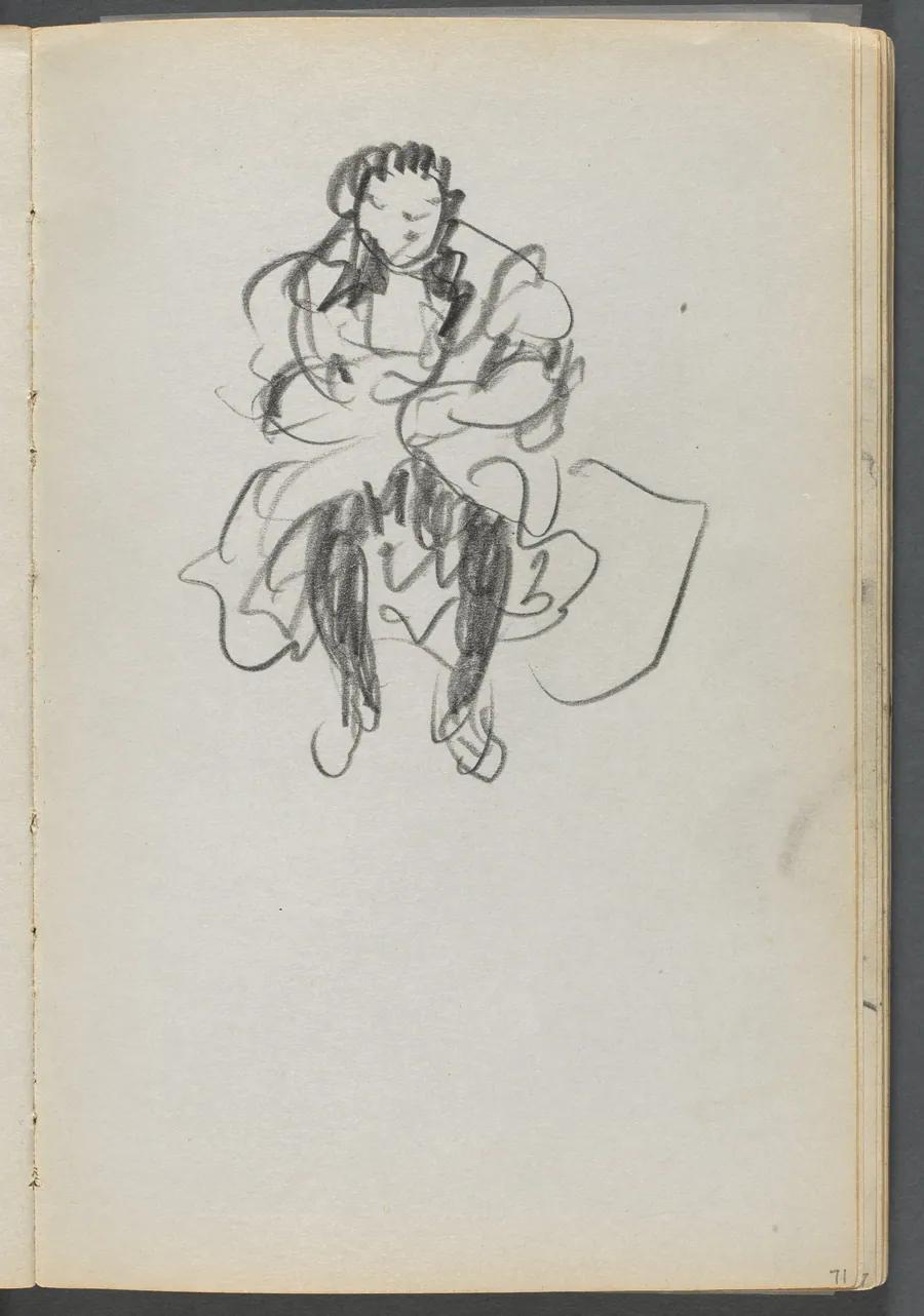 Sketchbook, The Dells, N° 127, page 071: Seated Figure by Maurice Prendergast
