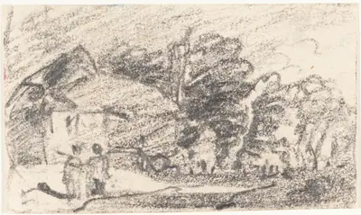 Two Figures on a Country Road