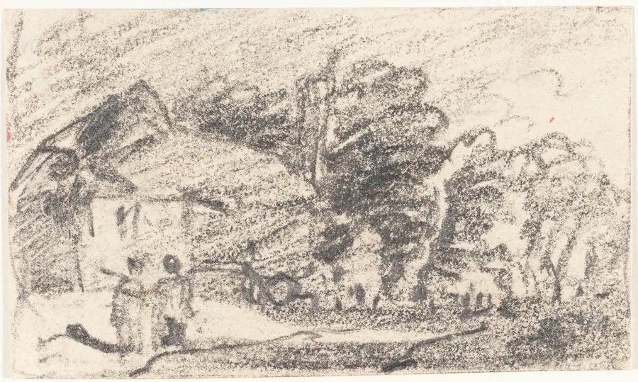 Two Figures on a Country Road by John Varley