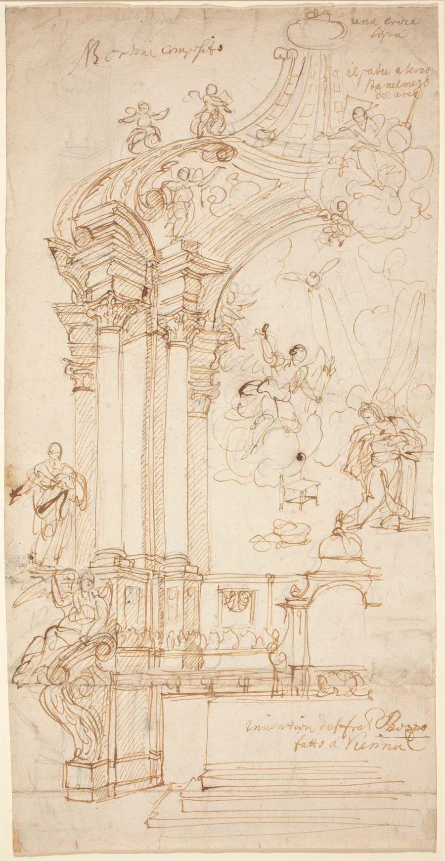 A Baldachin with a Painting of the Annunciation by Andrea Pozzo
