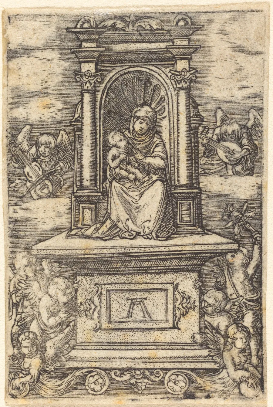 The Beautiful Virgin of Regensburg on an Altar by Albrecht Altdorfer