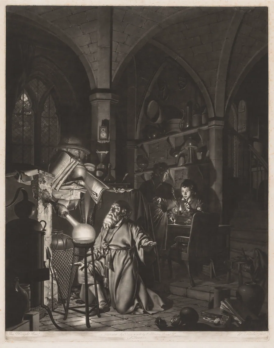 The Alchymist, in Search of the Philosopher's Stone, Discovers Phosphorus, and Prays for the Successful Conclusion of his Operation, as was the Custom of the Ancient Chymical Astrologers by William Pether