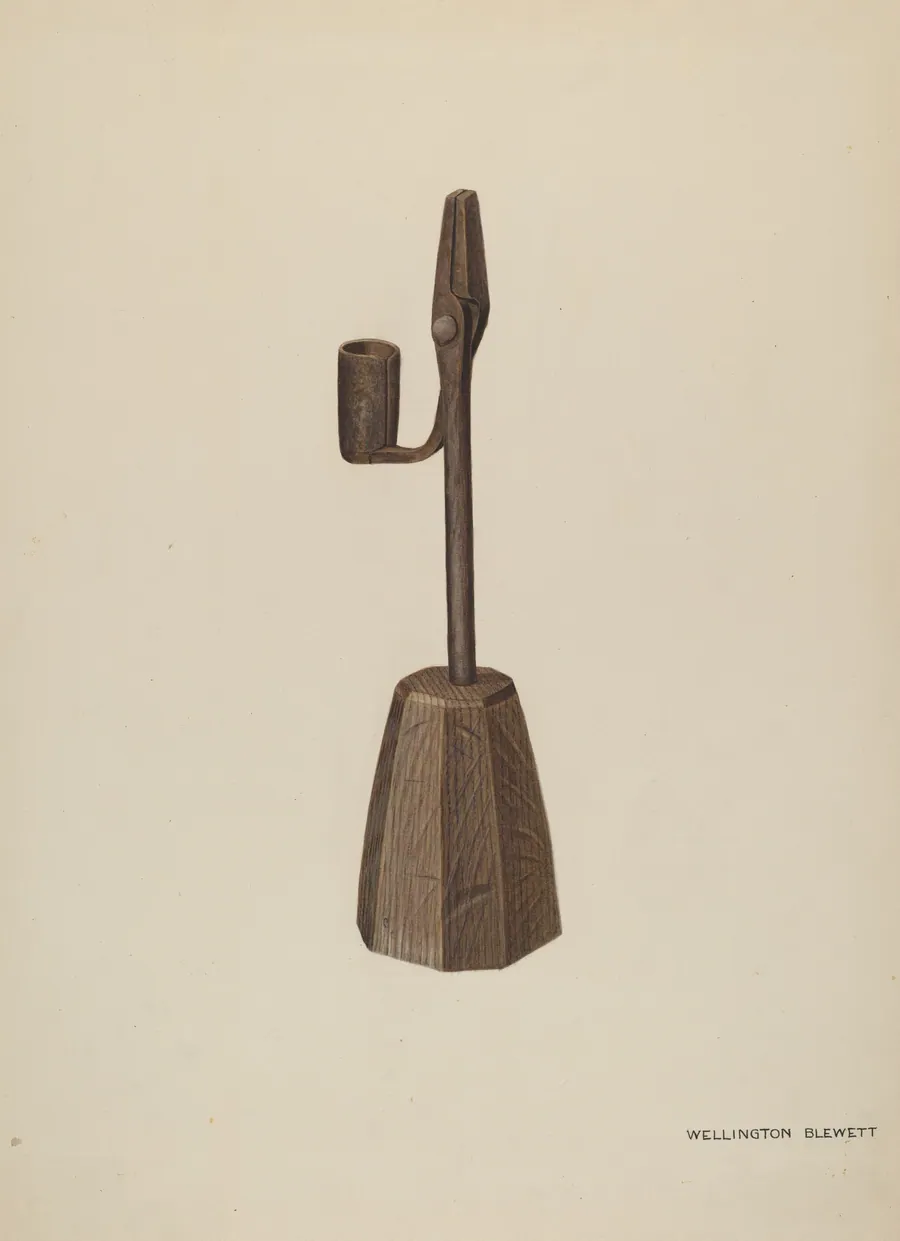 Rush Holder with Candle Socket by Wellington Blewett