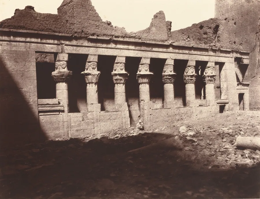 Philae, Cour Intérieure, Colonnade de l'Ouest by Louis De Clercq