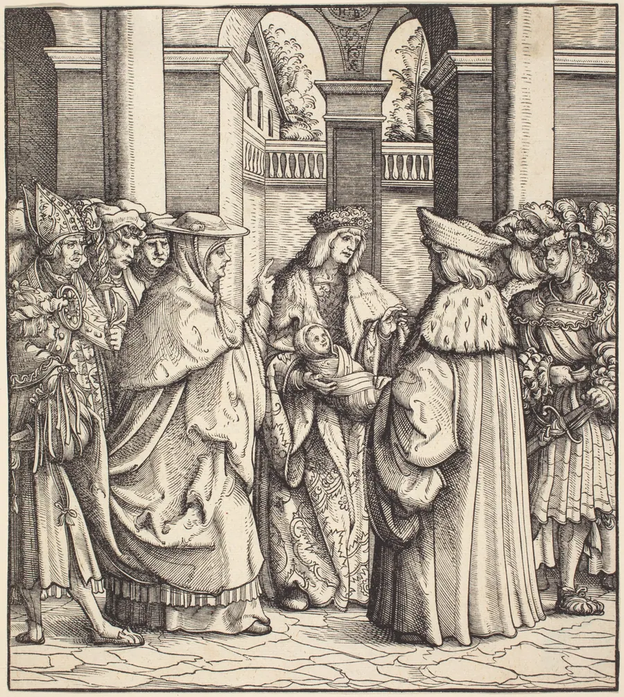 The Archbishop Blessing the Child after the Baptism by Hans Burgkmair I