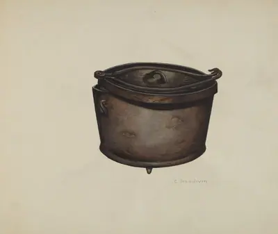 Iron Pot and Pot Hooks