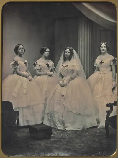 A Bride and Her Bridesmaids