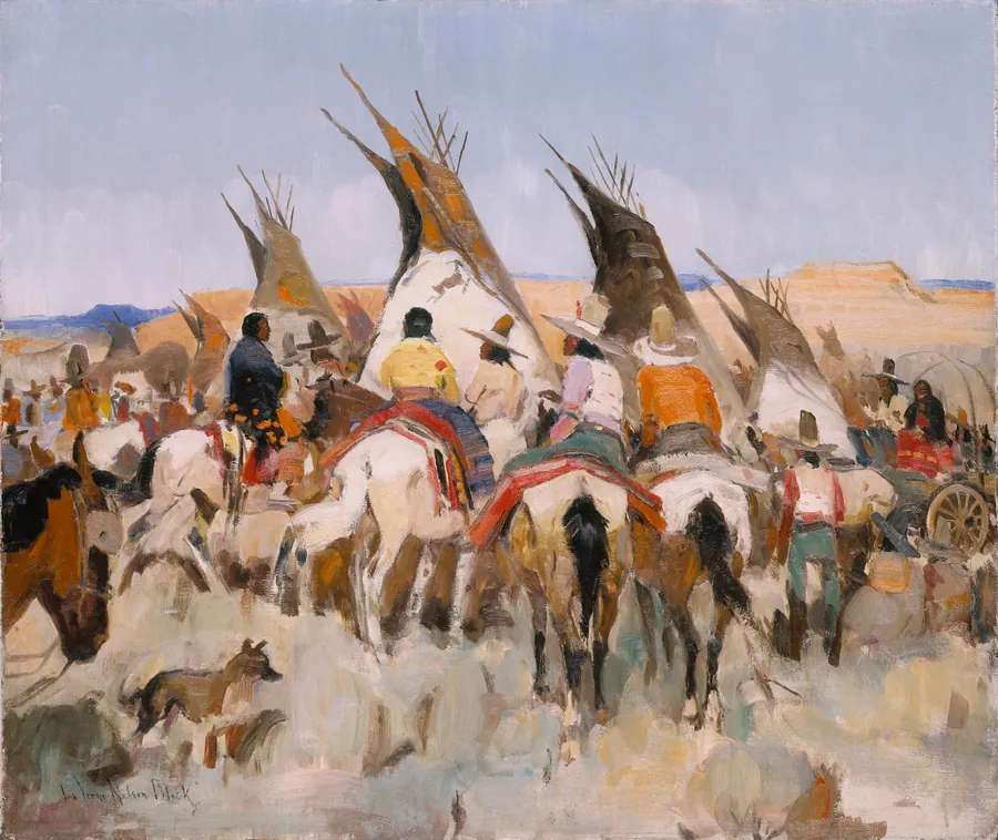 Ceremonial at Black Lake by LaVerne Nelson Black, born Viola, WI 1887-died Chicago, IL 1939