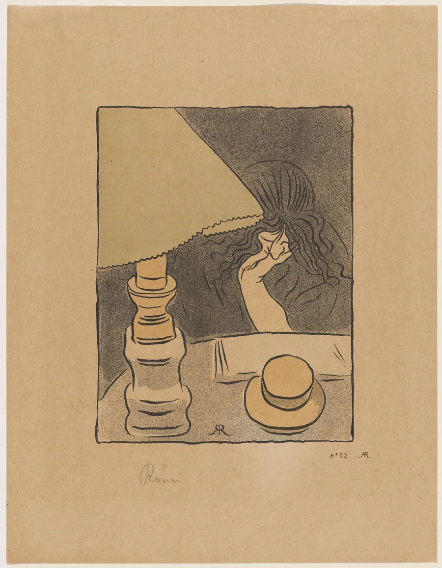 La Liseuse sous la lampe by József Rippl-Rónai