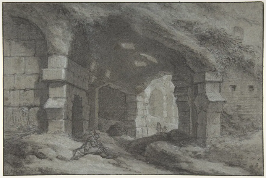 View Within the Colosseum, Rome by Charles Michel Ange Challe