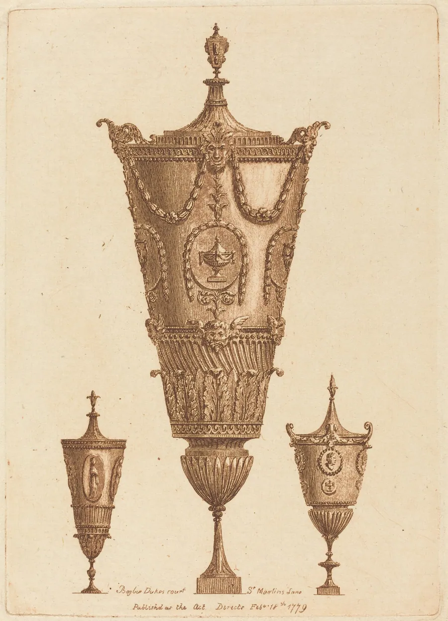 Three Classical Vases, One with Garlands by Patrick Begbie