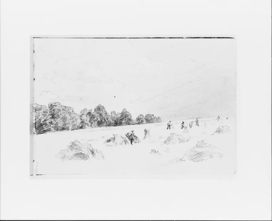 Field with Laborers (from Sketchbook VII) by William Trost Richards