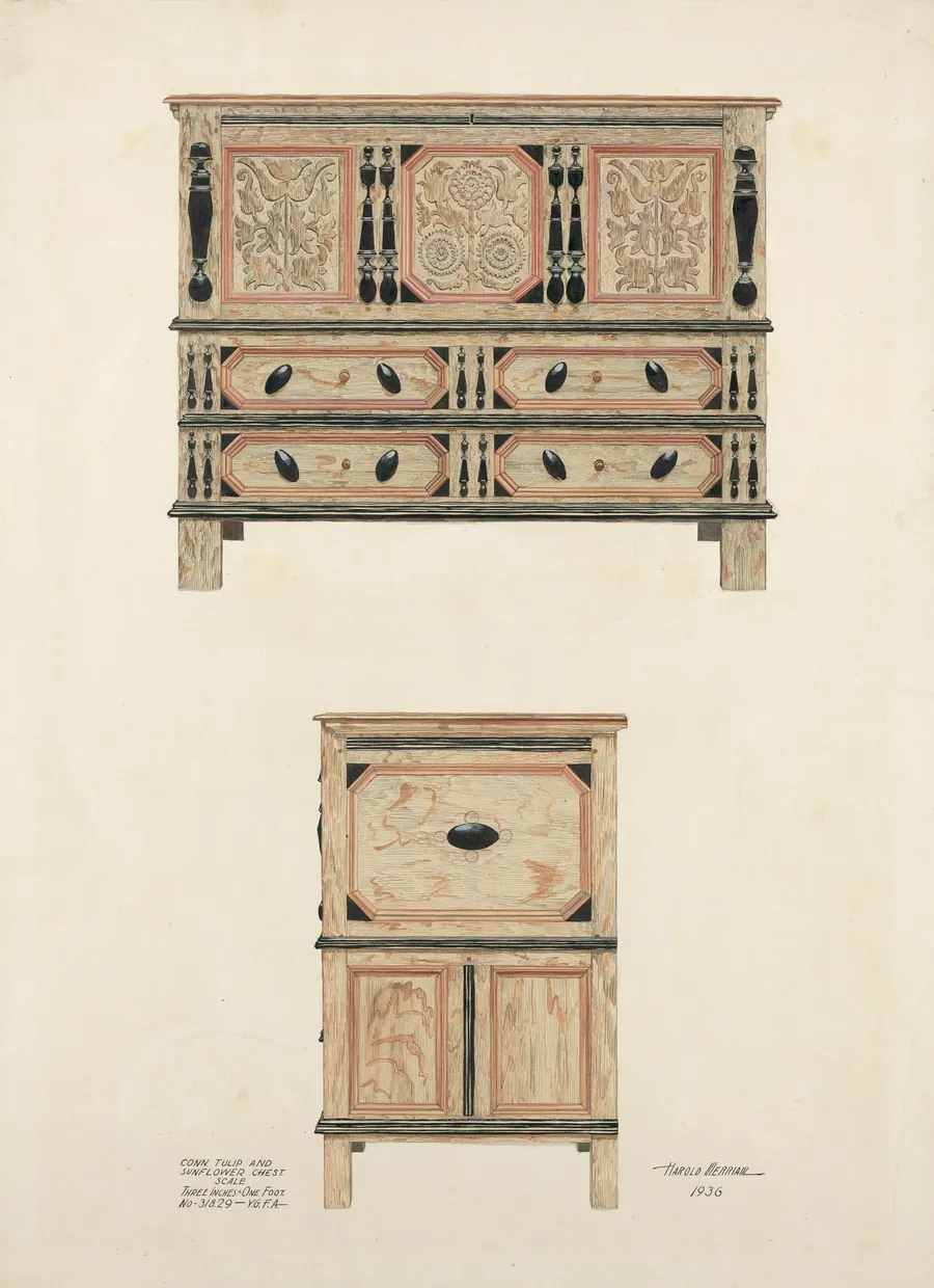 Tulip and Sunflower Chest by Harold Merriam