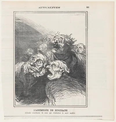 The Bordeaux Assembly: View of the conciliatory attitude of the "moderate party," from 'News of the day,' published in Le Charivari, March 11, 1871