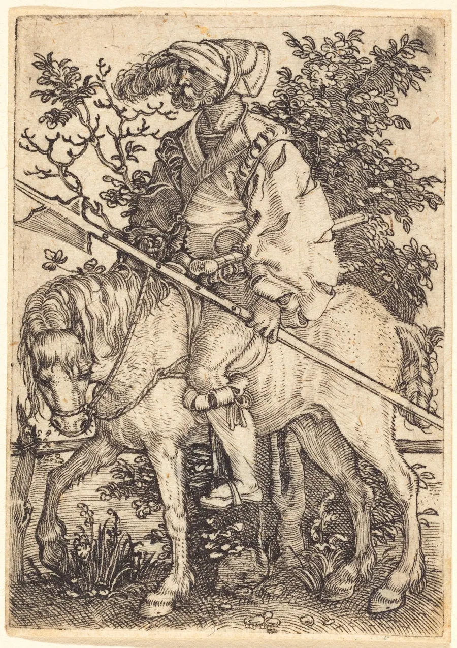 Halberdier on Horseback by Barthel Beham