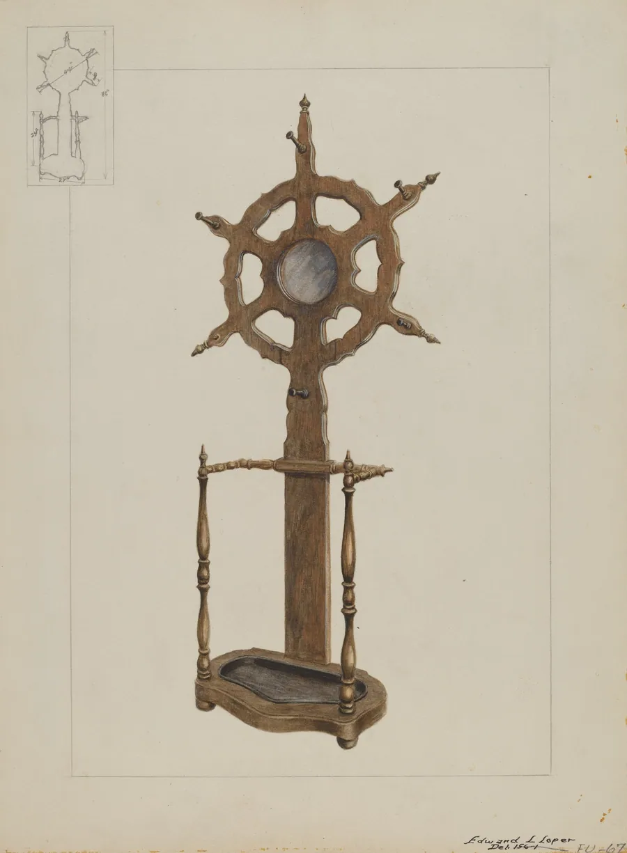 Combination Hat Rack and Umbrella Stand by Edward L. Loper
