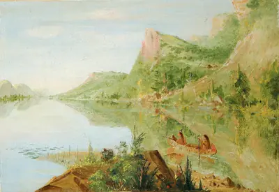 View on the Wisconsin River, Winnebago Shooting Ducks