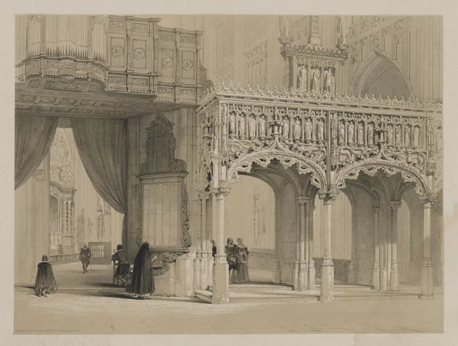Sketches in Belgium and Germany, Volume I: Screen in the Cathedral of St. Peter, Louvain by Louis Haghe