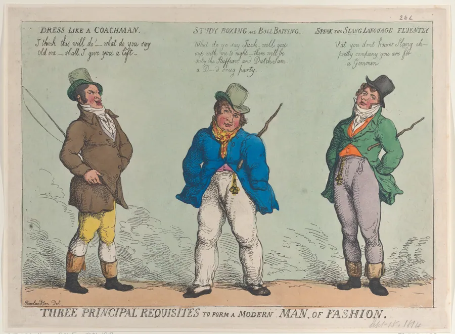Three Principal Requisites to Form a Modern Man of Fashion by Thomas Rowlandson