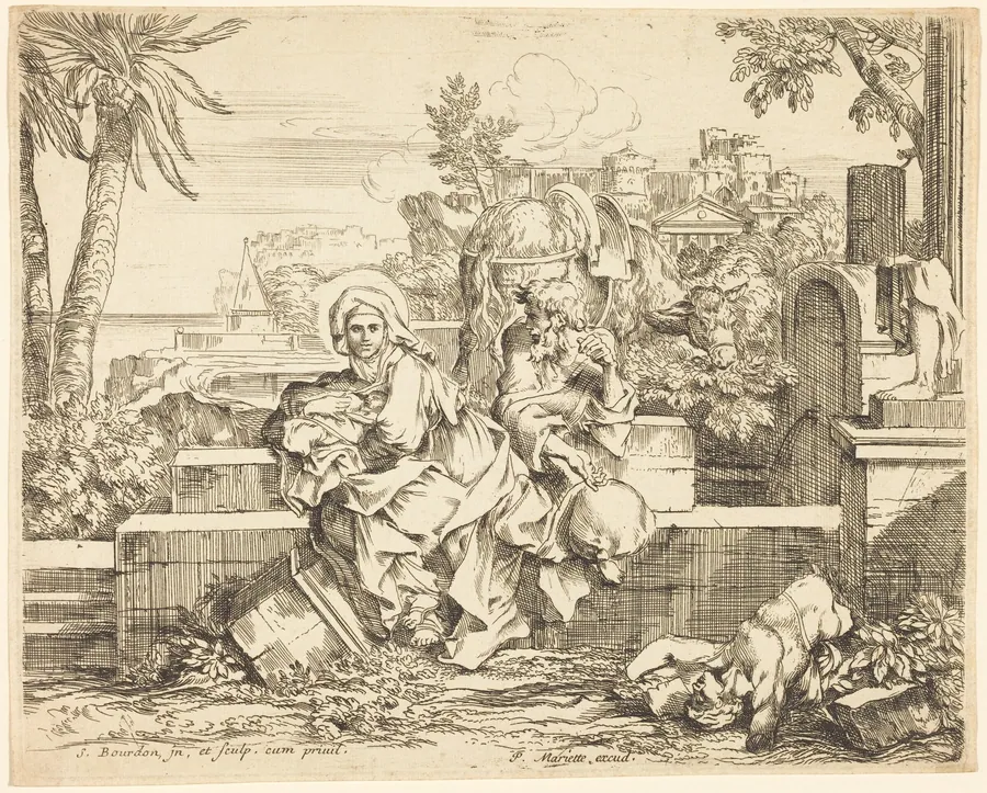 Rest on the Flight into Egypt by Sébastien Bourdon
