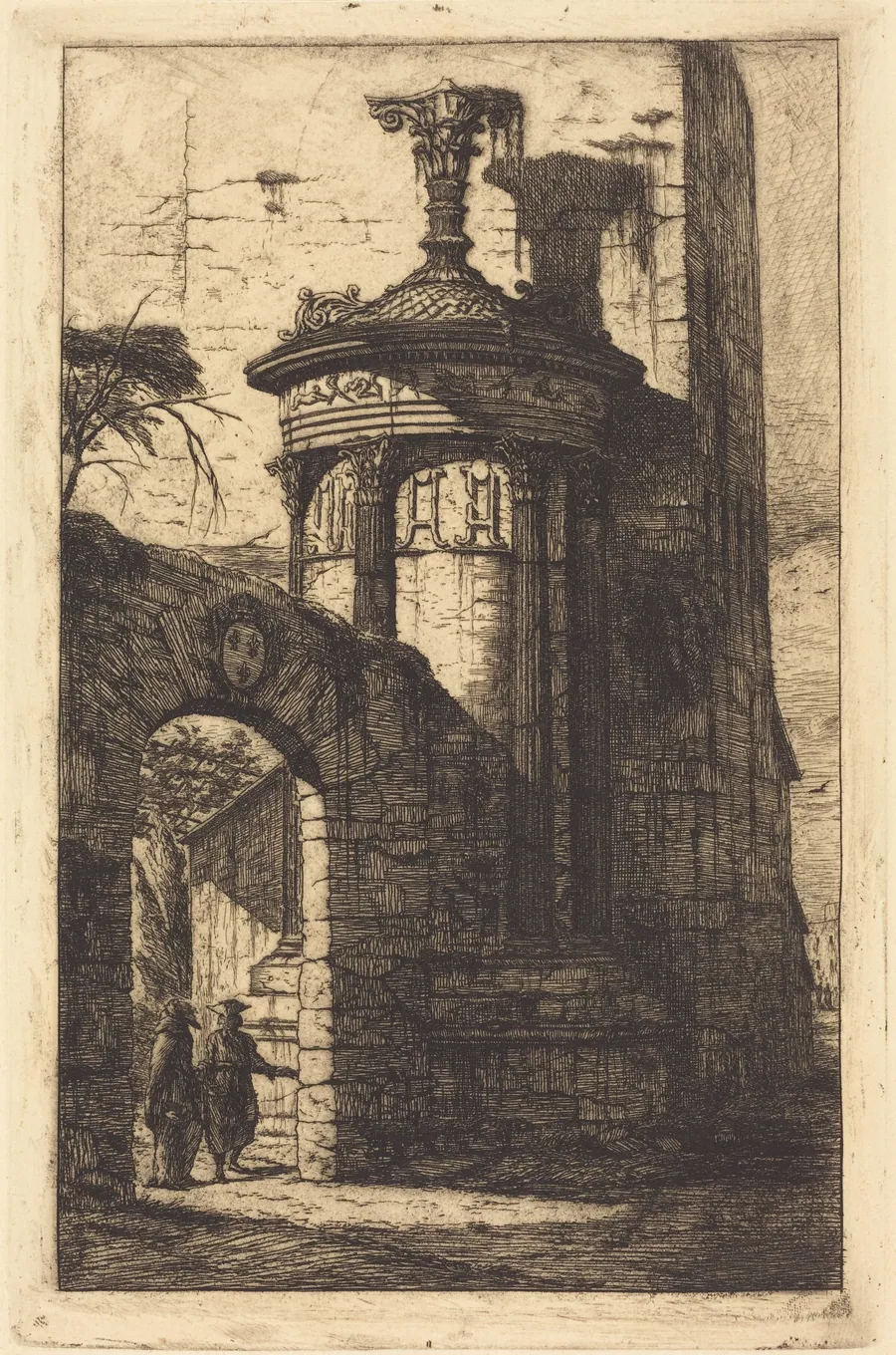 Entrée du Couvent des Capucins français à Athenes (Entrance to the French Capuchin Convent at Athens) by Charles Meryon