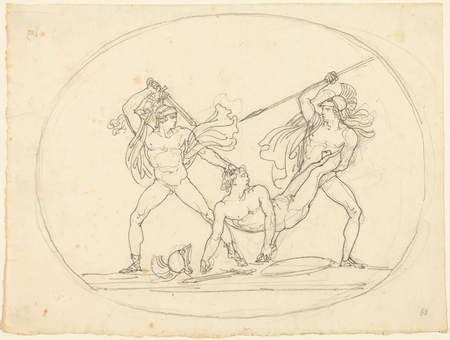 Two Ancient Warriors Fighting over a Dead Comrade by Bartolomeo Pinelli