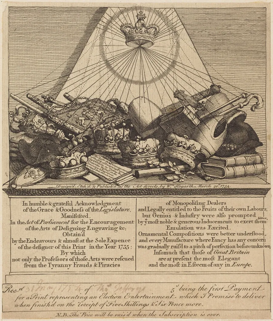 Crowns, Mitres, Maces, Etc. by William Hogarth