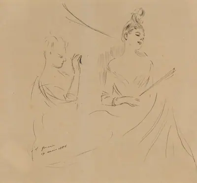 Two Ladies in a Loge