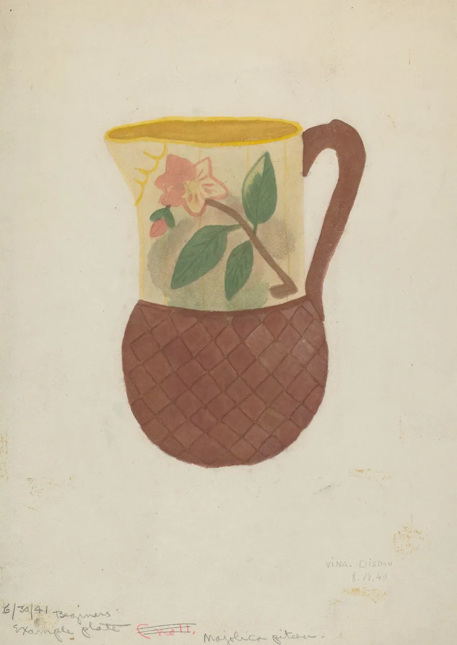 Majolica Pitcher by Vina Dishon