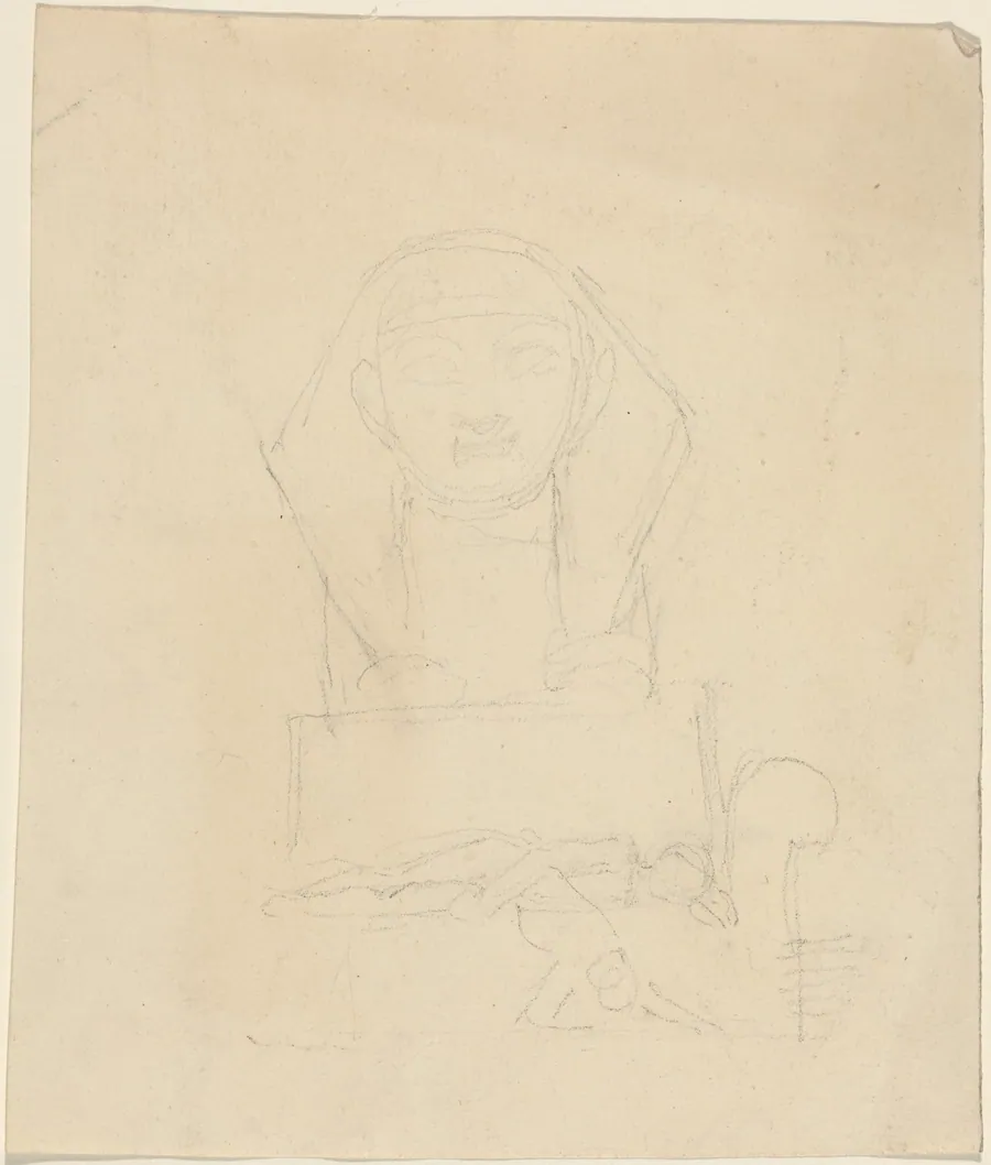 Sphinx with Reclining Figures in Foreground by John Flaxman