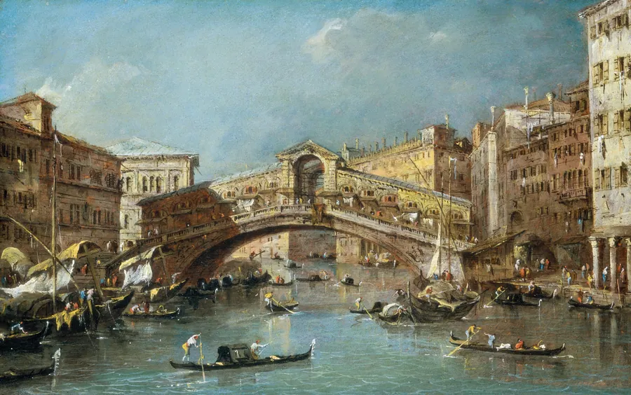 Rialto Bridge, Venice by Italian 18th Century