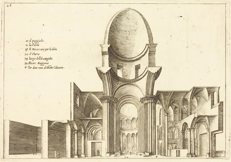 Cross-Section of a Church by Jacques Callot