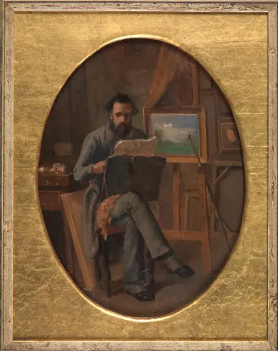 En maler i sit atelier. Selvportræt (?)