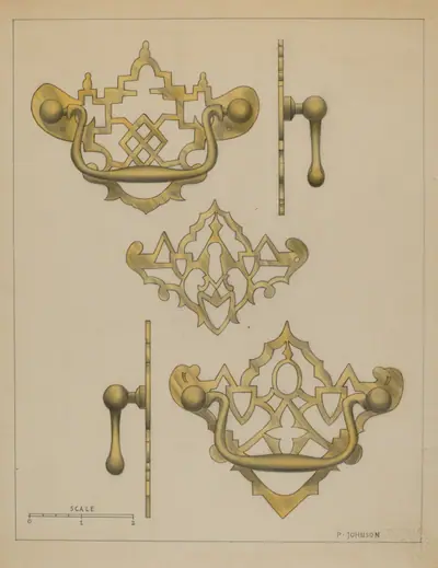 Drawer Pulls and Key Plate