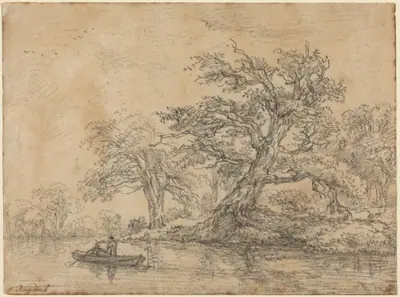 Old Trees along a Bank