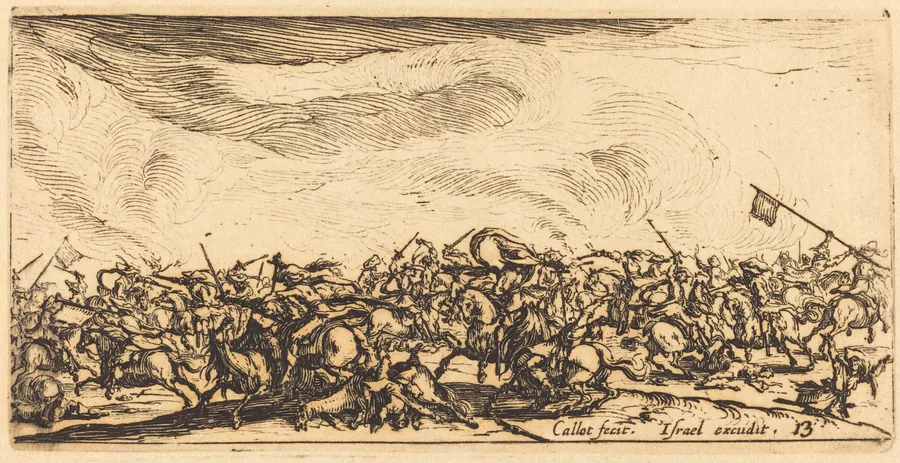 The Cavalry Combat with Swords by Jacques Callot